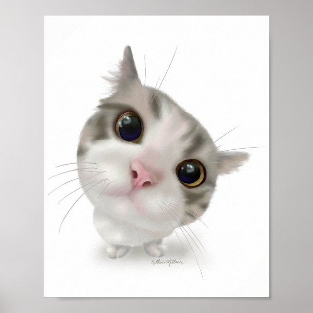 Sött randigt kattunge-tecknad film poster (Framsidan)