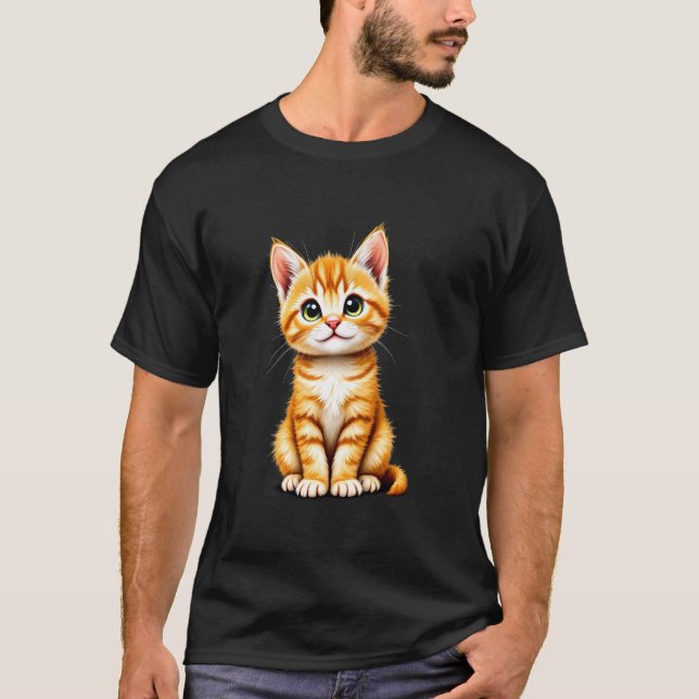 Sött realistiskt kattunge t shirt (Framsida)