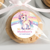 Sött regnbågsenhörning Tack för presenten på 1-års