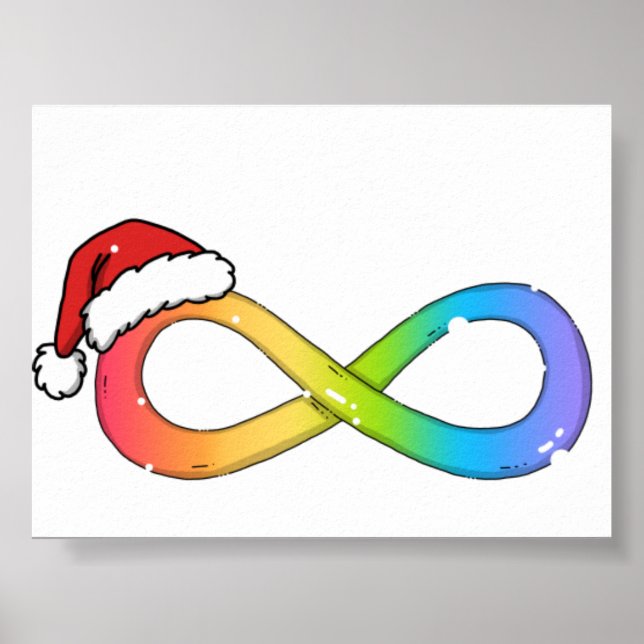 Sött regnbågsfyrkantssymbol Glad jul Poster (Framsidan)