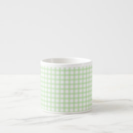 Sött retro grönt gingham-rutigt mönster espressomugg