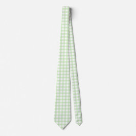 Sött retro grönt gingham-rutigt mönster slips