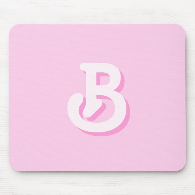 Sött Retro-Monogram Rosa Musmatta (Framsidan)