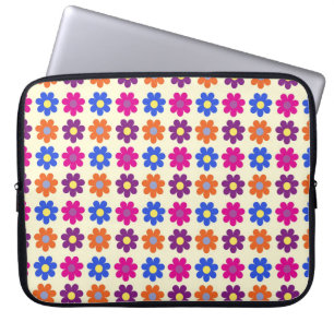 Sött retro mönster med penny blommor laptop fodral