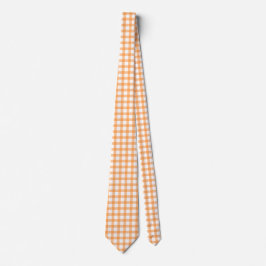 Sött retro orange gingham-rutigt mönster slips