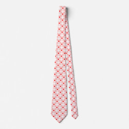 Sött retro rosa hjärta gingham rutigt mönster slips