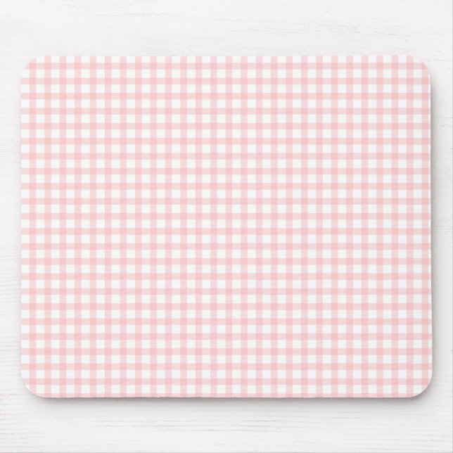 Sött retro rosa rutigt mönster musmatta (Framsidan)