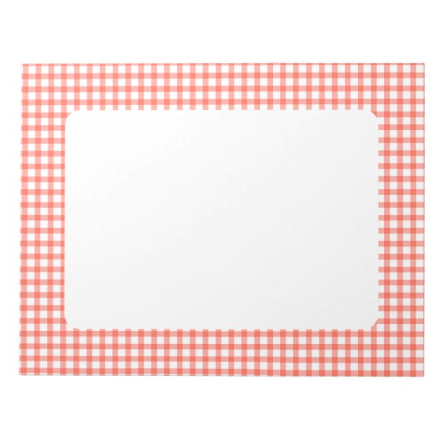 Sött retro rött gingham-rutigt mönster anteckningsblock (Framsida)
