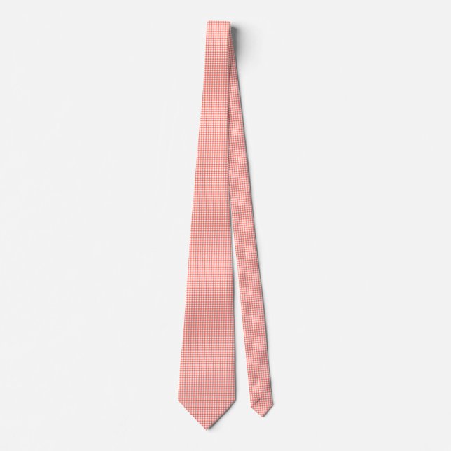 Sött retro rött gingham-rutigt mönster slips (Framsida)
