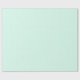 Sött retro sjögrönt gingham-rutigt mönster presentpapper