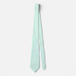 Sött retro sjögrönt gingham-rutigt mönster slips