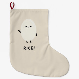 sött ris karaktär minimal kawaii rolig ris desi stor julstrumpa