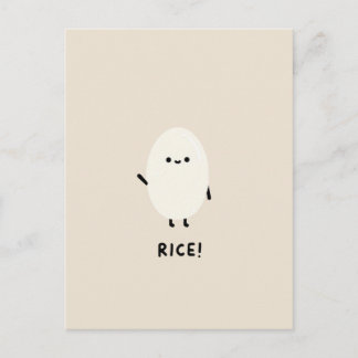 sött ris karaktär minimal kawaii rolig ris desi vykort