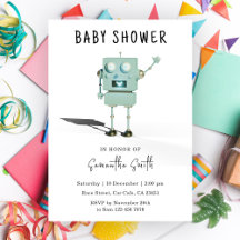 Sött robot Baby Shower