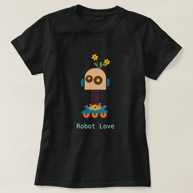 Sött robotdesign t shirt (Design framsida)