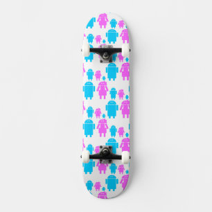Sött robotfamiljsmönster mini skateboard bräda 18,5 cm