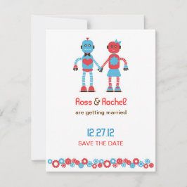 Sött robottema bröllop Save the Date Spara Datumet