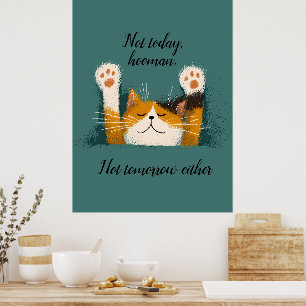 Sött Roligt Katt Sovnad Poster