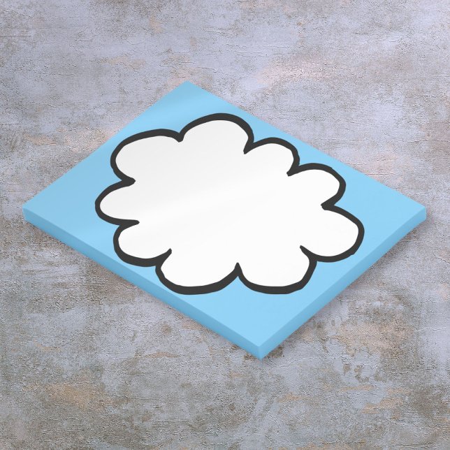 Sött Roligt Modernt Enkelt Tanke Moln Post-it Block (Cute Fun Modern Simple Thought Cloud Post-it Notes)