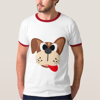 Sött roligt seriehundansikte t shirt