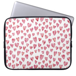 Sött Rosa Akvarell Kärlek Hjärtmönster Laptop Fodral