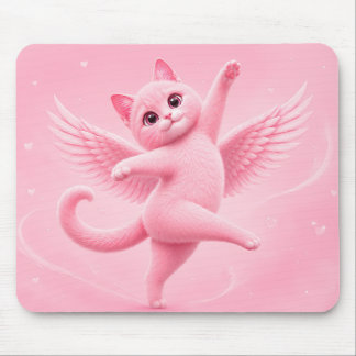 Sött Rosa Ängel Katt Musmattor