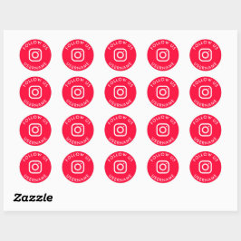sött rosa anpassat instagram socialt media runt klistermärke