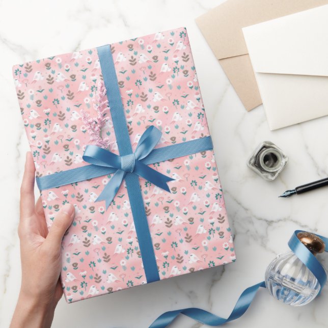 Sött Rosa Blommigt Presentpapper (Gifting)