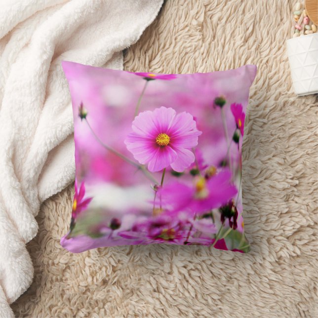 Sött Rosa Blomster Kastkudde Kudde (Filt)