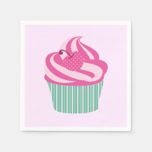 Sött Rosa Cupcake Pastellrosa Pappersservett
