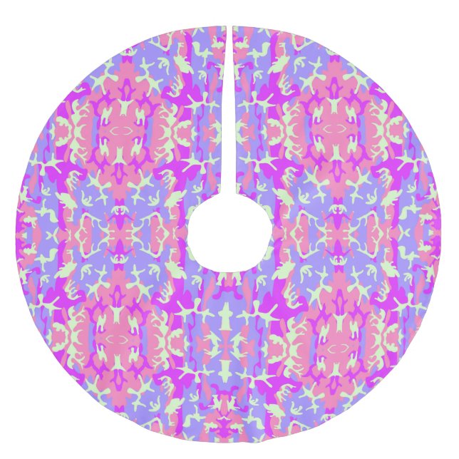 Sött rosa digitalt kamouflage-mönster julgransmatta borstad polyester (Framsidan)