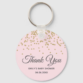 Sött  Rosa Guld Glitter Tack Baby Shower Nyckelring