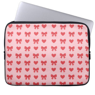 Sött Rosa Hjärtan & Slingor Mönster Laptop Fodral