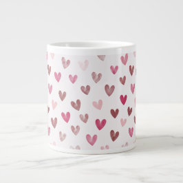 Sött Rosa Hjärtmönster – Romantisk och Stilig Desi Jumbo Mugg