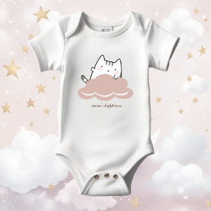 Sött Rosa Kattunge Mönster T Shirt