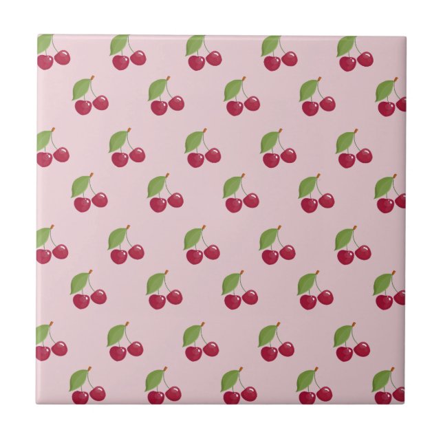 Sött Rosa Körsbärsmönster Kakelplatta (Framsidan)