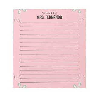 Sött Rosa Lärare Linjerat Papper Från Anteckningsblock