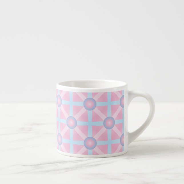 Sött Rosa, Lila & Ljusblått Mönster Espressomugg (Höger)