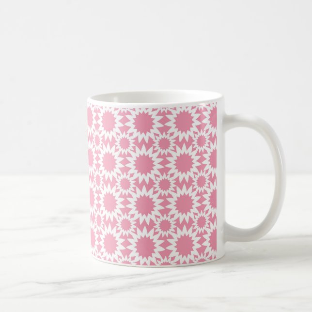 Sött rosa och vitt stjärnblommönster kaffemugg (Höger)