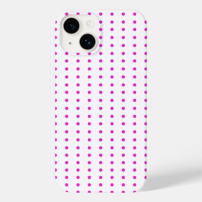 Sött rosa prickigt iPhone 14-fodral (Baksida)