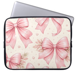 Sött Rosa Slinga Mönster Feminint Coquette Estetik Laptop Fodral
