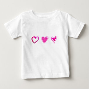 Sött Rosa Välolika Hjärtmönster T-shirt