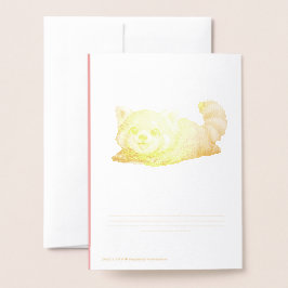 Sött Rött Panda Avslappnat Kawaii Djurdesign Folierat Kort