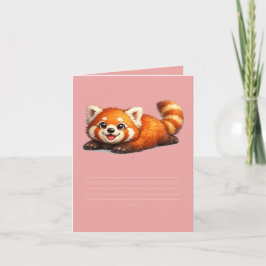 Sött Rött Panda Slappnar Av Kawaii Djurdesign Inbjudan