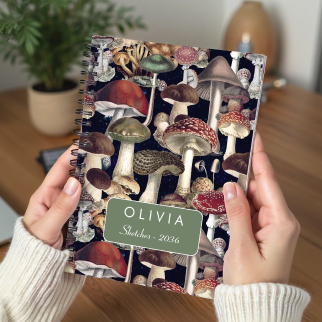 Sött rött svart svampmönster anteckningsbok (Skapare uppladdad)
