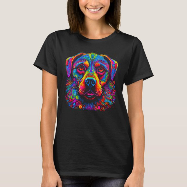 Sött Rottweiler Hund Design T Shirt (Framsida)