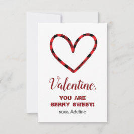 Sött rutigt hjärta Alla hjärtans dag-kort Anteckningskort