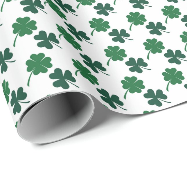 Sött rutigt klöver-mönster Saint Patrick's Day  Presentpapper (Rullad Hörn)