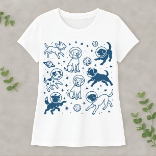 Sött rymdshund Roligt astronautpresent för galaxäl T Shirt