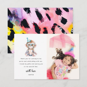 Sött Safari Djur Foto Födelsedagspresent Tack Kort